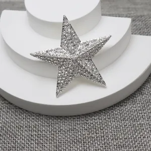 Vintage Classic Suit Brooch Pentagram Rhinestone Brooch Pin Men Women Couple Hat Bag Accessories