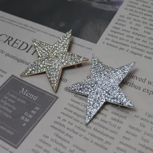 Vintage crystal rhinestone star brooch pin for women men suit jacket clothes accessories