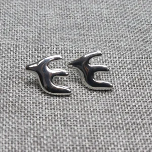 Elegant silver swallow stud earrings for women, chic daily wear jewelry and birthday gift.