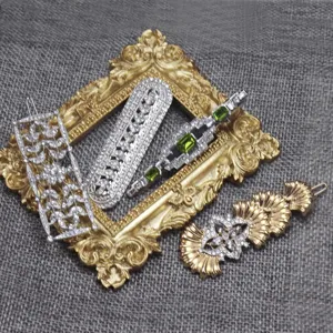 Vintage französische Antik-Haarspangen-Kollektion, elegante Strass-Haaraccessoires für Damen.