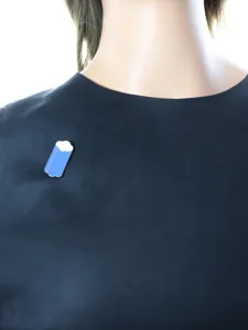 Blue enamel brooch, clothing accessory, metal lapel pin, elegant bag decor, stylish badge decoration