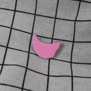 Jolie broche chat émaillée rose badge en métal accessoire élégant et mignon pour vêtements sacs.