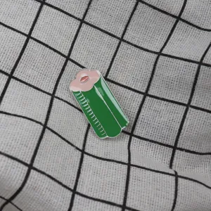 Designer enamel pin metal badge green pink cute clothing bag accessory lapel brooch pin