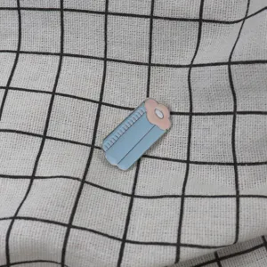 Cute baby bottle enamel brooch pin metal lapel clothing bag accessories detail view