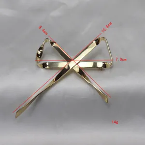 Spilla con fiocco in metallo dorato, elegante spillina in nastro placcato rame da donna
