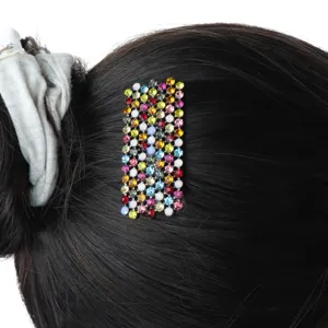 Colorful rhinestone hair clip sparkling crystal barrette for women and girls elegant hair accessory