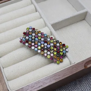 Colorful crystal rhinestone hair clip duckbill barrette for women fashion hair accessories