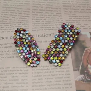 Colorful rhinestone hair clips detail, sparkling crystal Barrettes for women and girls daily styling.