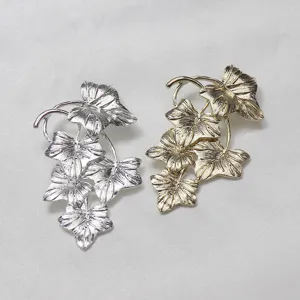 Vintage grape leaf brooch set metal clothing accessories fashion jewelry gift for women