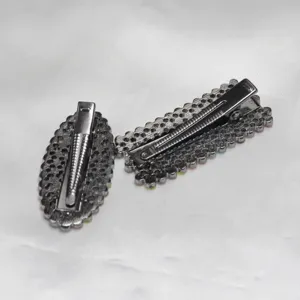 Metal rhinestone hair clips duckbill hair accessories fashion styling pins 2pcs