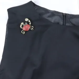 Vintage Legierung Krabbe Brosche Pin Retro Rot Blau Strass Tier Revers Stifte Mode Kleidung Zubehör Schmuck Für Damen