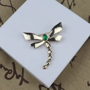 Vintage Enamel Drip Alloy Dragonfly Brooch Pin Elegant Animal Clothing Accessories Fashion Jewelry Gift For Women
