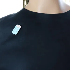 Cute blue enamel brooch pin for women and girls, stylish lapel badge clothing accessories.