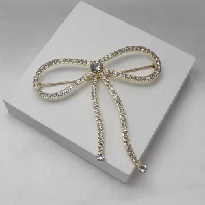 Vintage Große Schleife Brosche Nadel Zinklegierung Strass Korsage Kleidung Zubehör Modeschmuck Geschenk Für Damen