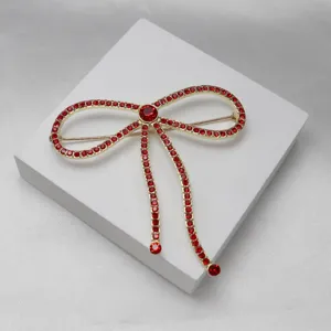Vintage Strass Schleife Brosche Pin Edler Kristall Kleidungszubehör Detailansicht