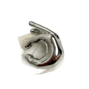 Silver metal hand gesture brooch minimalist sweater coat clothing accessories for women