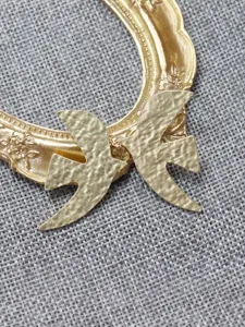 Vintage gold dove stud earrings unique designer peace pigeon earrings for women jewelry detail