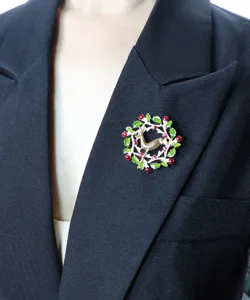 Retro Emaillierte Strass Weihnachten Hirsch Brosche Festlicher Schmuck Geschenk Idee