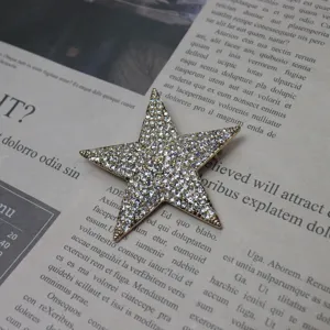 Vintage rhinestone star brooch crystal lapel pin for women men suit jacket bags accessories