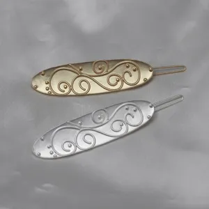 Retro palace style embossed metal hair clip side barrette for women and girls daily.