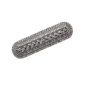 Elegante silberne Strass Haarklammer im Vintage Stil französische Kristall Haarspange