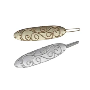 French vintage retro palace relief metal hair clip set for women, elegant side hairpin