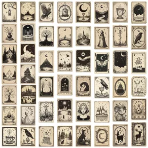 50pcs gothic tarot stickers vintage dark style waterproof vinyl decals for luggage laptop DIY craft