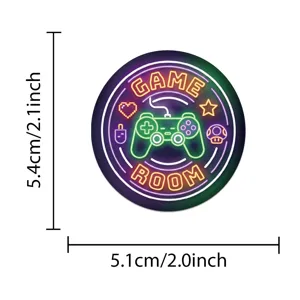 Waterproof neon game room sticker vinyl decal for laptop helmet car luggage decor 2.1inch