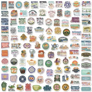 115 pcs pegatinas divertidas de jubilación impermeables para portátil maleta DIY