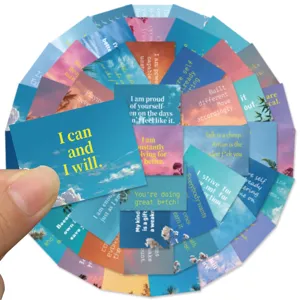 50 pz adesivi vision board motivazionali citazioni positive estetiche per diario