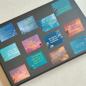 Set di adesivi vision board ispirazionali, citazioni motivazionali inglesi per diario.