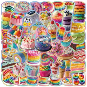 Dopamine Food Stickers Waterproof PVC Cute Dessert Decals For Tablet Notebook Journal Scrapbooking DIY Decoration