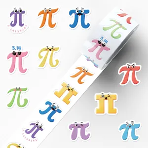 Cartoon pi symbol sticker roll cute math decorative labels for DIY notebook sealing.