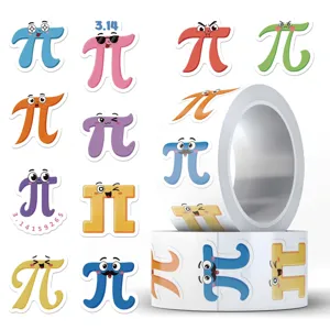 Cute cartoon Pi math symbol sticker roll for notebook envelope DIY decorative sealing tape
