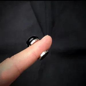 Magnetic brooch 14mm natural black agate minimalist anti-glare clothing button accessory