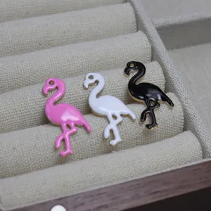 Broche Émaillée Mignonne Motif Flamant Rose Alliage Plaqué Or Badge Animaux Pour Vêtements Chapeau Sac Accessoires Bijoux Cadeau