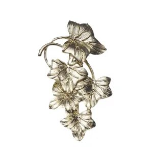 Vintage gold leaf brooch pin elegant plant lapel pin clothing accessories for women and gifts