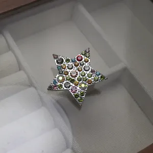 Brillante broche étoile en strass colorés pour femmes mode accessoires de vêtements bijoux