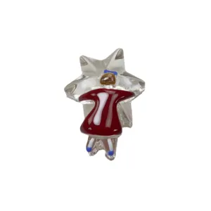 Handmade Red Dress Girl Star Brooch Niche Design Cute Enamel Pin Aesthetic Jewelry Gift