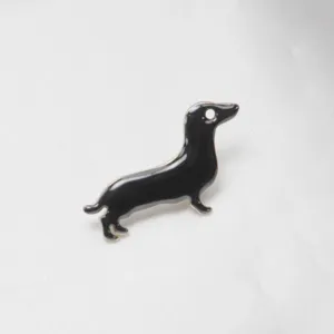 Black dachshund enamel brooch metal lapel pin cute dog clothing bag accessories jewelry charm