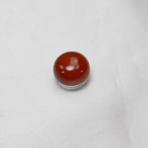 Natural red carnelian magnetic brooch detail, smooth round stone anti-glare clothing button.