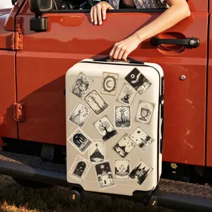 Gothic tarot stickers aesthetic black and white waterproof decals for luggage and phone DIY
