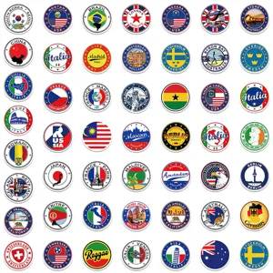 50st wereldreis land stad vlag stickers voor bagage laptop diy decoratie waterdichte stickers