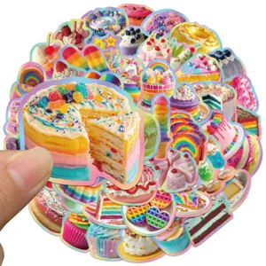 Dopamine food stickers cute cake dessert sticker pack for DIY scrapbooking laptop 50pcs