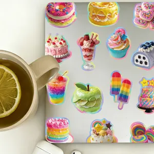 Cute dopamine food stickers colorful dessert DIY decals for tablet case notebook journal