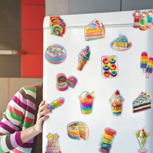 Colorful dopamine food dessert stickers waterproof cute decals for journal laptop fridge DIY