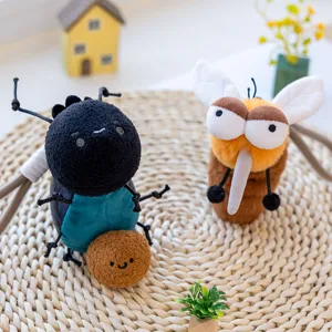 Cute insect plush toy pendant dung beetle bee doll backpack hanging ornament gift keychain
