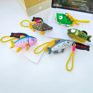 Ciondolo per Borsa a Forma di Pesce in Peluche Simpatico Giocattolo di Decompressione per Pesce Marino Portachiavi Cartoon Morbido Peluche Ciondolo Borsa Regalo