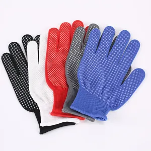 Men Women Work Gloves Anti-Slip Dispensing Knit Gloves Breathable Thin 13-Gauge Safety Gloves For Driving Handling