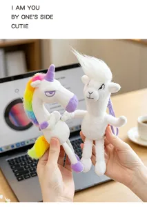 Cute funny angry animal plush keychain cartoon soft doll pendant bag charm for daily gift.